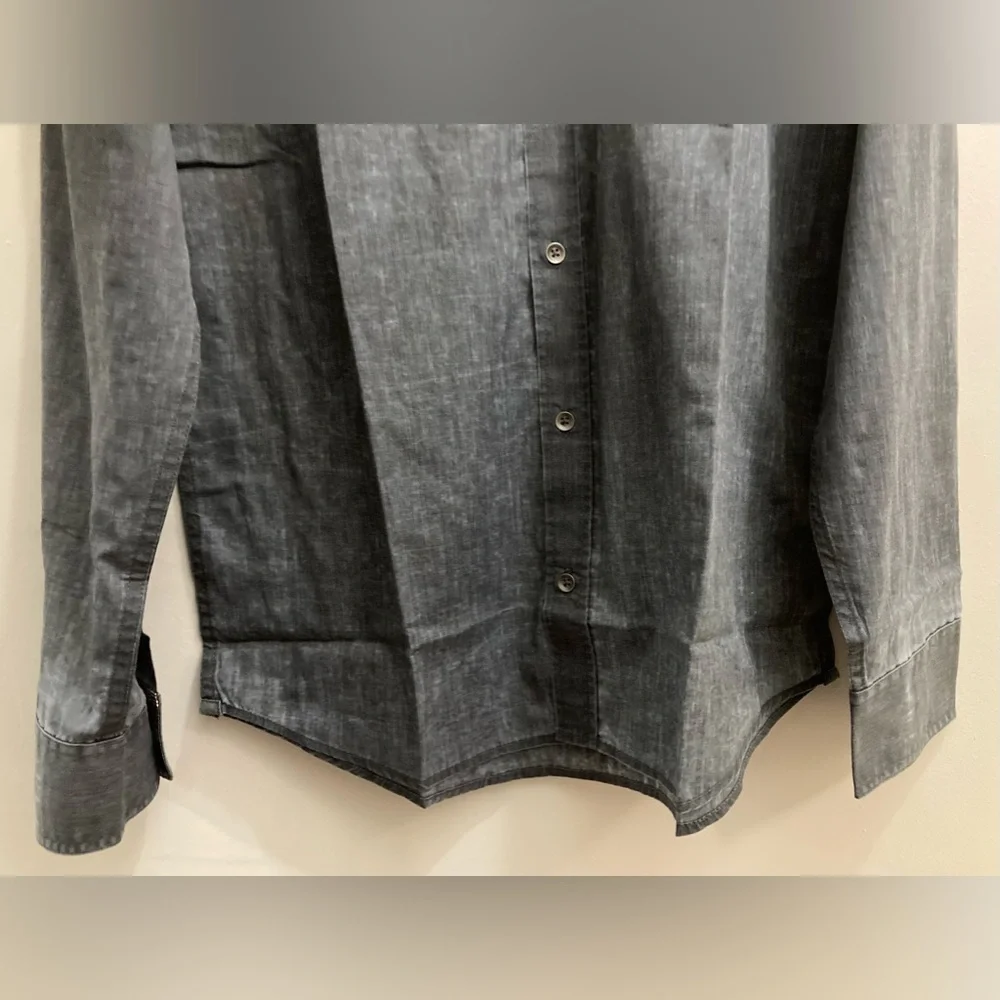 NWT Flag & Anthem Men’s Charcoal Vintage Washed Long Sleeve Shirt Size Medium